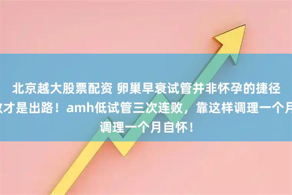 北京越大股票配资 卵巢早衰试管并非怀孕的捷径，自救才是出路！amh低试管三次连败，靠这样调理一个月自怀！